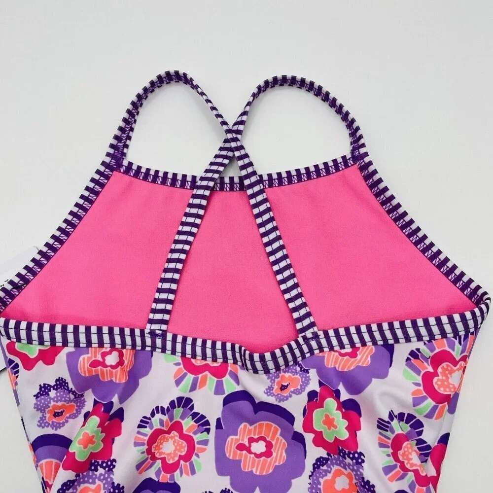 Dolfin Uglies‎ Youth Girls Size 14 Floral Print One Piece Swimsuit DS9510 2509